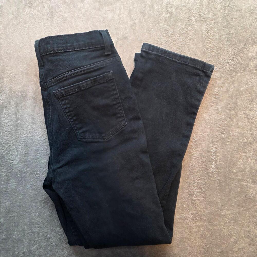 Gloria Vanderbilt Amanda Straight Jeans Womens 6 Black Dark Wash Stretch Denim